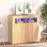 Gossi servanta cu lumini led, stejar sonoma, 80x35x75 cm