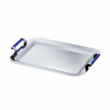 Tava Inox Vulcano Eme 43 cm &ndash; Manere Acrilice Albastre