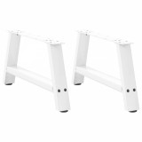 VidaXL Picioare pentru măsuță de cafea &icirc;n formă de A, 2 buc., alb, 70x(30-31) cm, oțel
