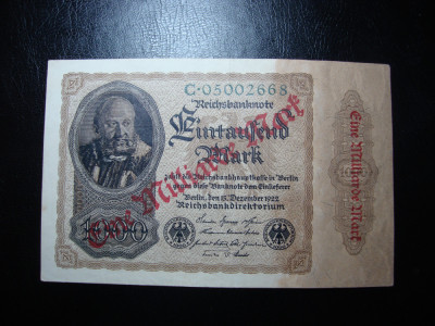 GERMANIA 1000 MARCI 1922 SUPRATIPAR 1 MILIARD SUPERBA foto