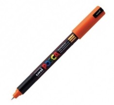 Marker UNI PC-1MR Posca 0,7 mm varf fin metalic orange foto
