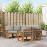 vidaXL Set de canapele de exterior 7 pcs Gri natural și deschis 3366534