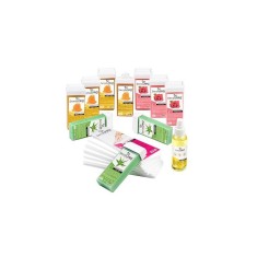 Kit epilare consumabile, SensoPro, 10 rezerve ceara, ulei si benzi epilare