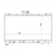 Radiator racire Mitsubishi Grandis (Naow), 06.2005-2011, Motorizare 2, 4 121kw Benzina, tip climatizare Cu/fara AC, cutie automata, dimensiune 728x42