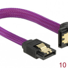 Cablu SATA III 6 Gb/s 10cm drept/unghi Premium, Delock 83693