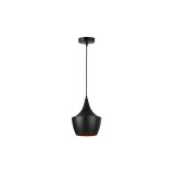 Lustra suspendata LED Karo, design modern, 1 pendul, 35W, aluminiu, negru/auriu