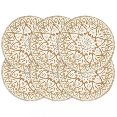 Gossi naproane, 6 buc., alb, 38 cm, iuta, rotund
