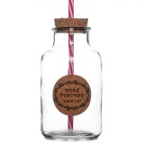 Sticlă cu Pai, Home Fantasy, Dop de Plută, Capacitate 550 ml, Transparent, Oem