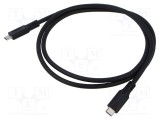 Cablu USB 3.2 USB C 1m negru 10Gbps Goobay