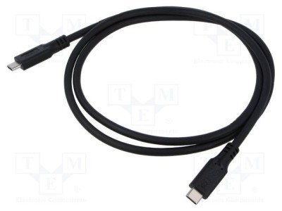 Cablu USB 3.2 USB C 1m negru 10Gbps Goobay foto