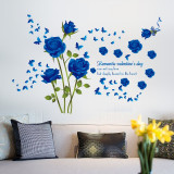 Sticker decorativ, Trandafiri albastrii 147 cm, 129STK