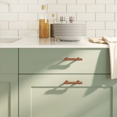 vidaXL M&acirc;nere de dulap, 10 buc., bronz, 64 mm, oțel inoxidabil