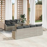 Cumpara ieftin Set de canapele pentru grădină cu pernă 8 pcs Gri deschis
