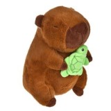 Jucarie de Plus Capybara cu Broasca Testoasa, 27x17x30cm, Maro, CMCLASS
