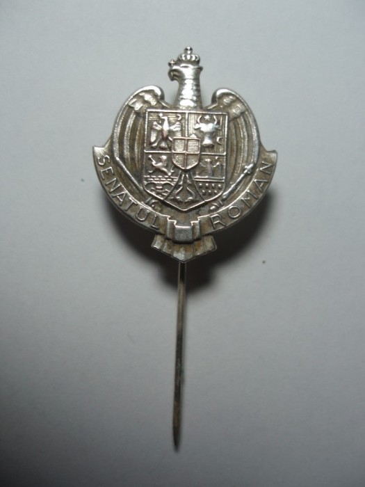 ROMANIA - INSIGNA REGALISTA MINIATURA SENATUL ROMAN (PIN) , 1931, CAROL II, IM1.219
