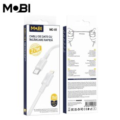Cablu Mobi 1M Alb MC-01 USB-A la Type-C