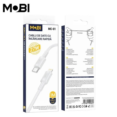 Cablu Mobi 1M Alb MC-01 USB-A la Type-C foto