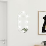Gossi oglinda cu lumini led, 60x30 cm, sticla, oval