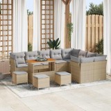 VidaXL Set de canapele pentru grădină 13 pcs Bej poliratan