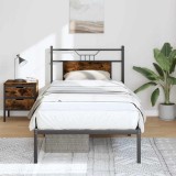 VidaXL Cadru pat fără saltea, stejar fumuriu 80x200 cm lemn prelucrat