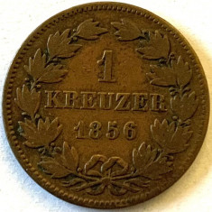 STATELE GERMANE - BADEN 1 KREUZER 1856, FRIEDRICH I. KM#232 foto
