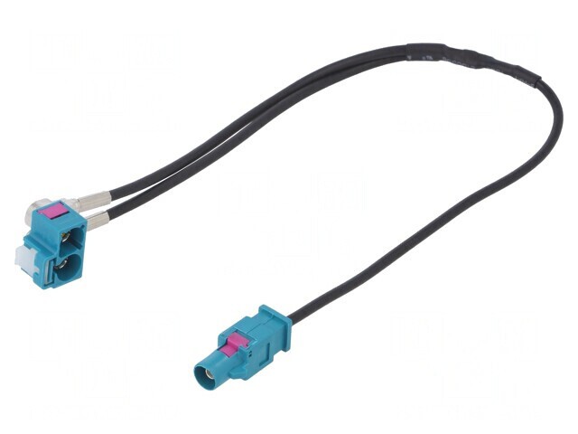 Fakra Angled Double Socket Antenna Adapter 0.25m