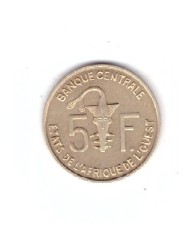 Moneda Africa de Vest 5 francs/franci 2009, stare foarte buna, curata