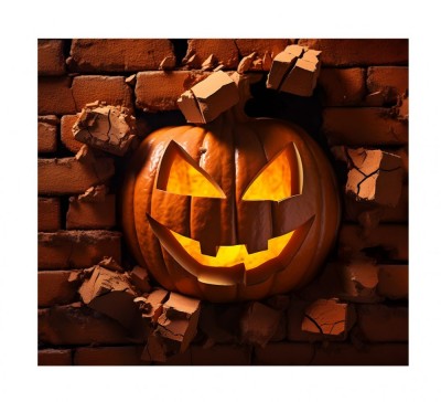 Sticker decorativ, Halloween, Portocaliu, 68 cm, 1340STK-1 foto