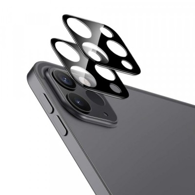 Folie de protectie Camera Spate ESR pentru Apple iPad Pro 13 (2024) / Pro 11 (2022) / Pro 12.9 (2022), Sticla Securizata, Set 2 bucati, Neagra foto