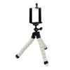 Mini Trepied Flexibil Reglabil 4-6 inch Telefon Mobil/Camera Foto, Alb, Prindere Rotativa, Picioare Burete ABS+Metal, Sarcina 500g