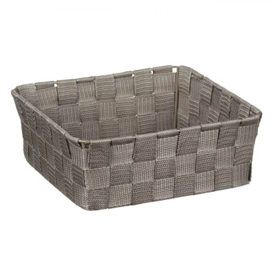 Coș Depozitare, Impletit, Cadru Metalic, Culoare Taupe, Dimensiuni 24x24x8.5 cm foto