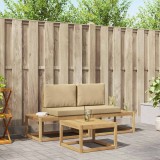 vidaXL Set de canapele de exterior cu pernă 3 pcs Alb și Bej Poliester 3388182