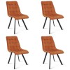 Set 4 scaune bucatarie/living, Artool, Cieza, catifea aramie, picioare metal negru, 49x60x87 cm