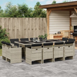 Gossi set mobilier de gradina cu perne 13 piese gri deschis poliratan