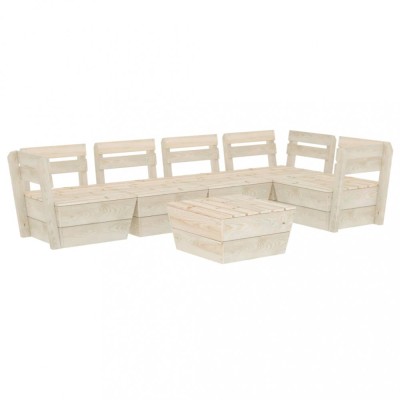 Set mobilier palet pentru gradina 6 piese lemn de molid tratat foto