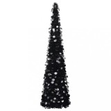 Cumpara ieftin Brad de Crăciun artificial tip pop-up, negru, 150 cm, PET