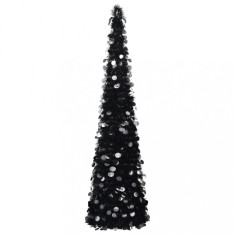 vidaXL Brad de Crăciun artificial tip pop-up, negru, 150 cm, PET 320986