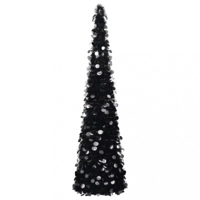 Brad de Crăciun artificial tip pop-up, negru, 150 cm, PET foto
