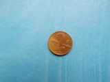 Elvetia 2 Rappen / Centimes 1957 ( Patina interesanta in doua nuante )