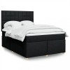VidaXL Pat box spring cu saltea, negru, 140x200 cm, textil 3293605