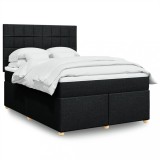 VidaXL Pat box spring cu saltea, negru, 140x200 cm, textil 3293605