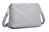 Geanta umar dama Miss Lulu gri piele PU, 25x18cm, usoara, compartimente multiple - RESIGILAT