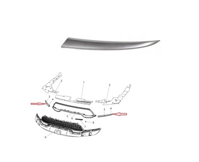 Ornament far DODGE DURANGO, 07.2020-, partea stanga, crom satinat, foto