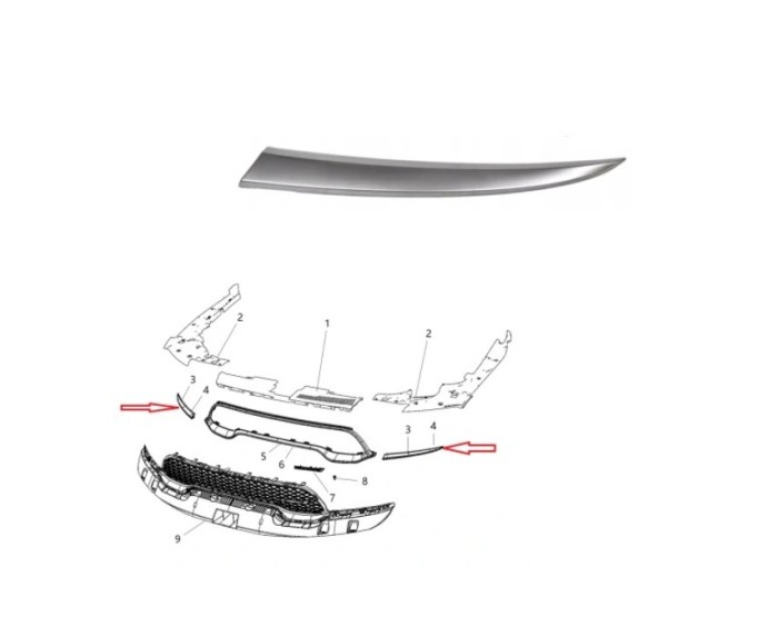Ornament far DODGE DURANGO, 07.2020-, partea stanga, crom satinat,