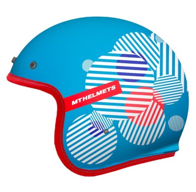 Casca open face pentru scuter - motocicleta MT Le Mans 2 SV Zero F7 albastru lucios (ochelari soare integrati) XL (61/62cm) foto