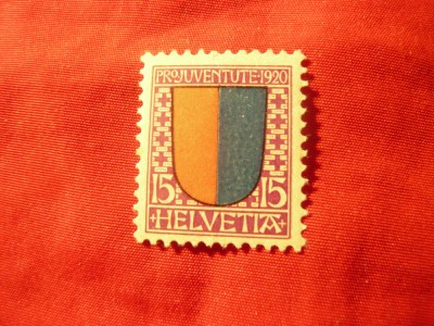 Timbru Elvetia 1920 Emblema ,val. 15C foto
