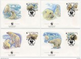 !!! RUSIA - LOT 4 FDC URSUL POLAR - 1987, Fauna