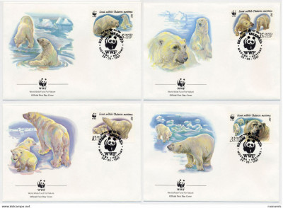 !!! RUSIA - LOT 4 FDC URSUL POLAR - 1987 foto