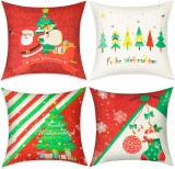 Set de 4 fete de perna model Craciun Lanpn, textil, multicolor, 45 x 45 cm