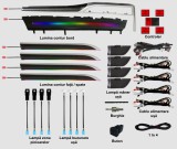 Lumini ambientale dedicate Toyota Highlander 2015-2021, RGB Acrilice 18 in 1 Dinamice cu efect symphony, Control din Aplicatie Bluetooth Buton